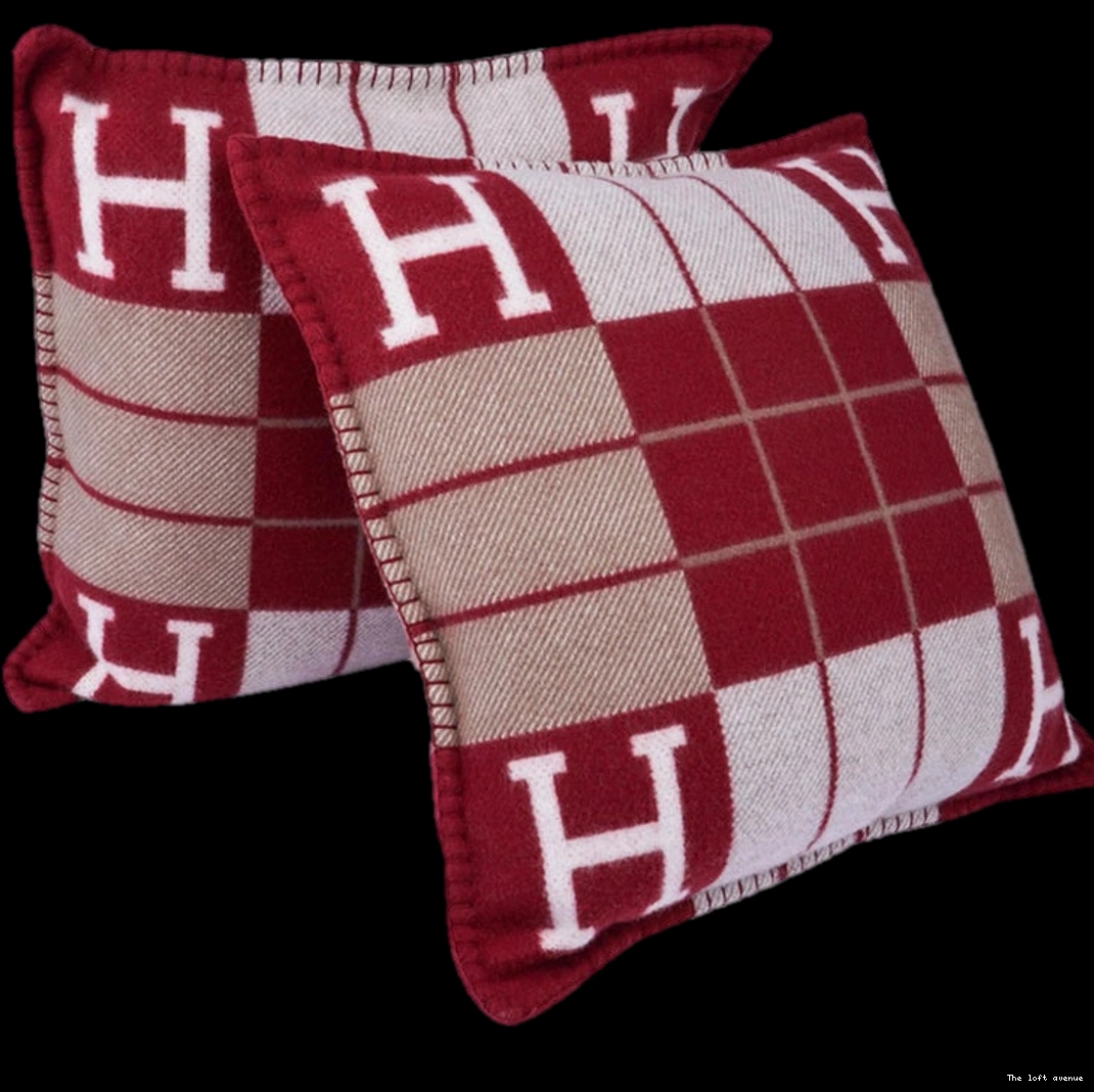 STRIPE HERMES PILLOW WOOL THROW 0709